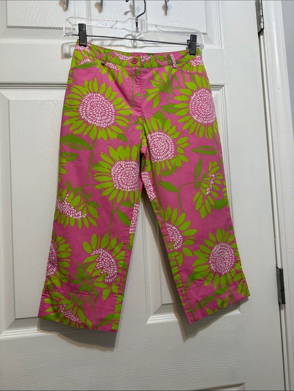 Vintage Lilly Pulitzer Pink and Green Floral Girls' Casual Bottoms